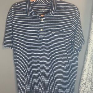Vineyard Vines Navy & White Striped Men’s Polo